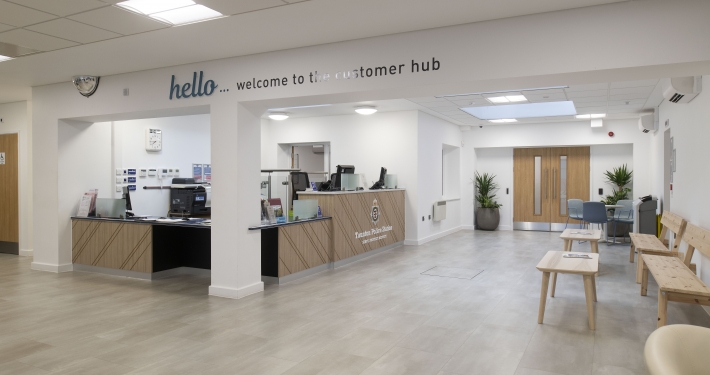 Interior view of the refurbished Police and Community Hub